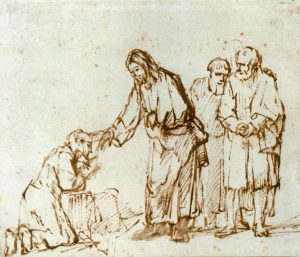 Rembrandt: Jezus geneest melaatse